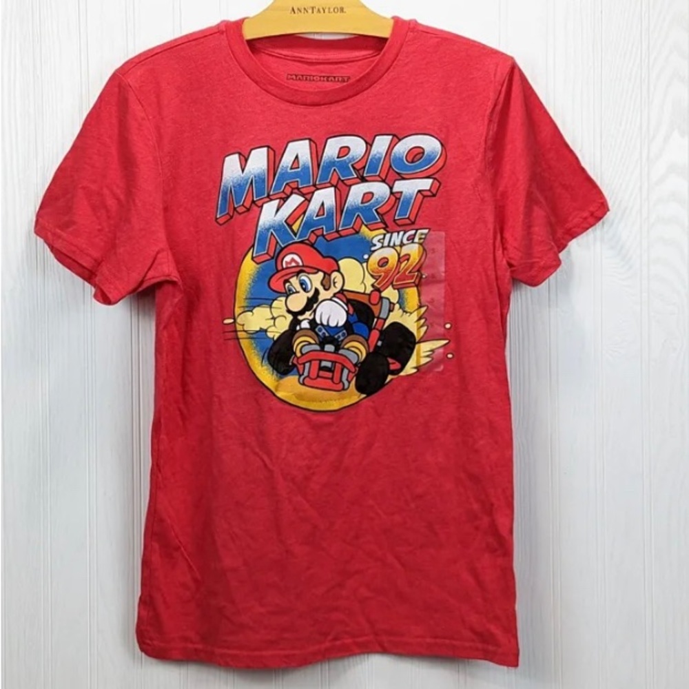Mario Kart Graphic T-Shirt Mens SZ L Heather Red Official Nintendo EST ‘92.